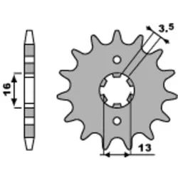 PBR Standard-Stahlkettenrad 563 - 420