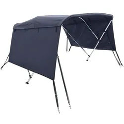 vidaXL Schutzplane Boot Sonnendach 4-Bow Bimini Top mit Seitenteilen 243x170-182x137 cm blau