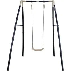 Ambia Garden Schaukel Single Metal , Anthrazit , Metall, Kunststoff , 140x217x210 cm , Fsc, EN 71 , witterungsbeständig, einfache Handhabung und Montage , Freizeit & Co, Gartenspielzeug, Schaukeln