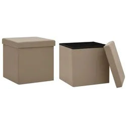 vidaXL Hocker Hocker mit Stauraum 2 Stk. Cappuccino-Braun PVC (2 St)
