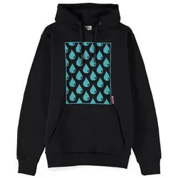 POKÉMON Hoodie Greninja Quajutsu Wasser Tropfen Rückenprint Hoodie schwarz L