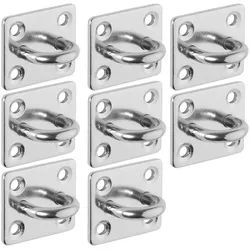 SO-TECH® Montagezubehör Befestigungs- und Zurröse für Sonnensegel, Sandsack, Seilzug (8 St), 35 x 30 mm Ankerplatte aus V2A Edelstahl SS304 silberfarben Ø 0.5 cm x 3.5 cm x 3 cm