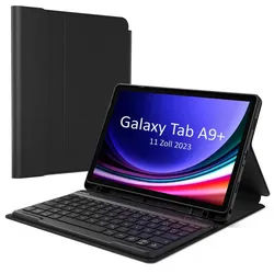 Inateck Hülle mit Tastatur für Samsung Galaxy Tab А9+/A9 Plus 11Zoll 2023 Tablet-Tastatur (Abnehmbare, Rundum-Schutz) schwarz