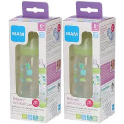 MAM Anti-Kolik Flasche 260 ml 0-6 Monate Motiv Grün