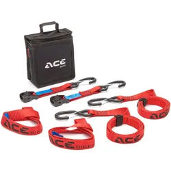 ACEBIKES Cam Buckle Pro Spanngurtset, schwarz-rot