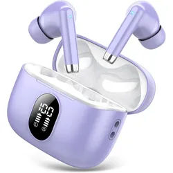 QXQ 2026 Kabellose Kopfhörer mit Bluetooth 5.4 & Noise Cancelling In-Ear-Kopfhörer (Ergonomisches Design und federleichte Ohrhörer sichern perfekten Sitz selbst bei intensivem Training oder Fitnessstudio-Einsatz., mit 40 Std Akkulaufzeit, tiefem Bass & Smart Touch Steuerung) lila
