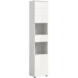Ebuy24 Vira Hochschrank Bad 1 Schublade 2 Türen 2 Fächer weiß Hochglanz, weiß.