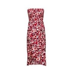 ESPRIT Gesmoktes Mini-Schlauchkleid mit Blumenmuster DARK RED S