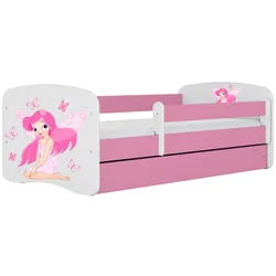 Raumhirsch Furniture Kinderbett Fee mit Schmetterlingen mit Schublade 180/80 90/61/184 , Rosa , Holzwerkstoff , Rechteckig , 80x180 cm , FSC 100% , Babymöbel & Kindermöbel, Kinderzimmer & Jugendzimmer, Kinderbetten
