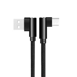 MobileKing Nylon Micro-USB zu USB-A 90° Winkel-Ladekabel 3 m - weiß MBK410