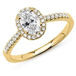 Halo Ring 14 Karat Gold mit Diamanten