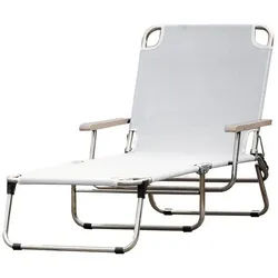 Fiam Gartenliege Amigo 40+ aus Aluminium mit Armlehne, Weiß, 3-fach verstellbare Rückenlehne weiß