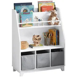 SoBuy Kinderregal Weiß , Holzwerkstoff , 63x80x28 cm , Babymöbel & Kindermöbel, Babyzimmer, Babyregale & Kinderregale