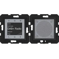 Hager WAN6110BG Radio Touch Unterputz DAB+, Bluetooth mit Lautsprecher, A.x/C.x, nachtschwarz glänzend