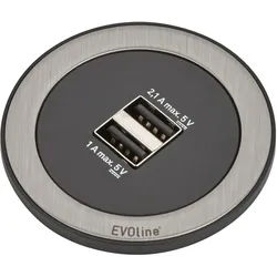 EVOline One mit USB-Charger in schwarz / edelstahl