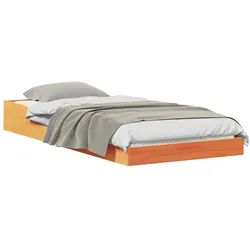 vidaXL Bett Bettrahmen Wachsbraun 80 x 220 cm Massives Kiefernholz (1-tlg) braun