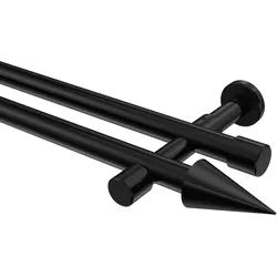 GARDINENSTANGE Prestige Savio 400 cm (geteilt in 2 x 200 cm), 2-läufig (ohne Ringe), 20 mm Ø Schwarz