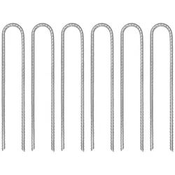 vidaXL Zelthering, Zeltheringe 6 Stk. U-Form 30 cm Ø7 mm Verzinkter Stahl