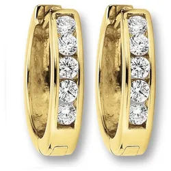 ONE ELEMENT Paar Creolen Zirkonia Ohrringe Creolen aus 333 Gelbgold, Feine Gestaltung – ein Sinnbild mit ruhiger Eleganz goldfarben