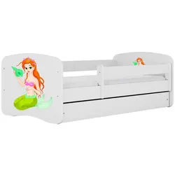 Raumhirsch Furniture Kinderbett Meerjungfrau mit Schublade 140/70 80/61/144 , Weiß , Holzwerkstoff , Rechteckig , 70x140 cm , FSC 100% , Babymöbel & Kindermöbel, Kinderzimmer & Jugendzimmer, Kinderbetten