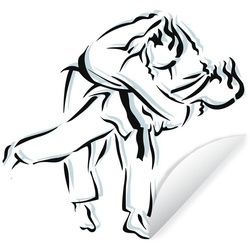 MuchoWow Wandsticker Eine Illustration von drei verschiedenen Situationen im Judo (1 St), Selbstklebende Runde Vliestapete, Einteilig, Babyzimmer, Wohnzimmer bunt 140 cm x 140 cm x 0.1 cm