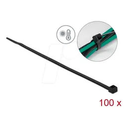 DELOCK 19556 - Kabelbinder hitzebeständig L 300 x B 4,8 mm schwarz 100 Stück