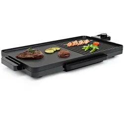 Tristar Tischgrill, 2000 W, Elektrischer XL Teppanyaki Balkon Back-& Grill-Platte für 4-6 Personen schwarz