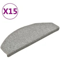 vidaXL Stufenmatte Stufenmatten 15 Stk. 65x24x4 cm Hellgrau Halbrund Groß, Rechteckig, Höhe: 40 mm grau