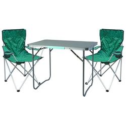 Mojawo Essgruppe 3-teiliges Campingmöbel Set Grün 2x Stuhl inkl. Tasche + 1x Tisch