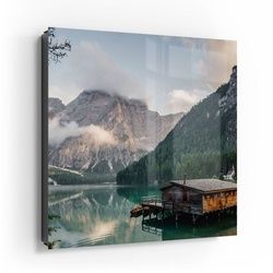 DEQORI Schlüsselkasten 'Pragser Wildsee im Sommer', Glas Schlüsselbox modern magnetisch beschreibbar schwarz