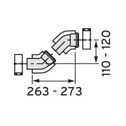 Vaillant Bogen 45 Grad (2 St.) turboTEC Luft-/Abgasführung, Alu, 60/100 mm