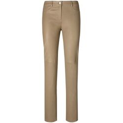 Le pantalon en cuir coupe Sylvia Peter Hahn beige