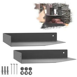 SO-TECH® Wandregal Wandboard HOVER 20/25 x 20/25 x 3 cm inkl. Befestigungsset, 2-tlg., Wandmontage, für Bad Küche oder Wohnzimmer, Anthrazit grau 20 cm x 3 cm x 20 cm