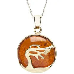 OSTSEE-SCHMUCK Kette mit Anhänger Ostsee-Schmuck Kette mit Anhänger Windflüchter 21 mm (2-tlg) goldfarben 42 cm