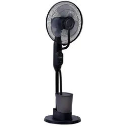 aktimeo Standventilator mit Luftbefeuchtung, Timerfunktion, Bodenrollen & Fernbedienung, Wassertank, Schwenk- und Neigefunktion, Nebel- und Ventilatorfunktion schwarz