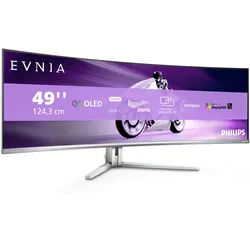 Philips Evnia 8000 Series 49M2C8900 [48,9'' Curved, 5.120x1.440 DQHD, 240Hz, DisplayPort, 2xHDMI, USB-C, 0,03ms Reaktionszeit] weiß | Zustand: Neu & original versiegelt