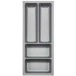 SO-TECH® Besteckeinsatz ORGA-BOX 3 Leinwandstil für Nobilia von 08/2012 - 12/2024 grau|silberfarben 19.1 cm x 5.05 cm x 47.3 cm