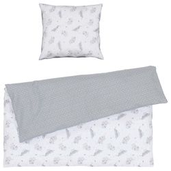 Patinio Babybettwäsche , Grau, Weiß , Textil , Tier , 80x80 cm , Textiles Vertrauen - Oeko-Tex® , pflegeleicht, atmungsaktiv, hautfreundlich, bügelleicht, schadstoffgeprüft, weiche und anschmiegsame Oberfläche , Heimtextilien, Bettwäsche & Leintücher, Kinderbettwäsche