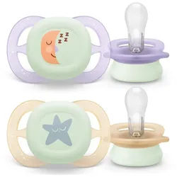 Philips Avent Ultrastart Day&Night SCF075/17 0-2 m Schnuller Girl 2 St.