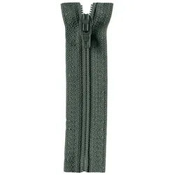 Stofferia Stoff Reißverschluss Opti Fulda 15 cm grau, Meterware grau