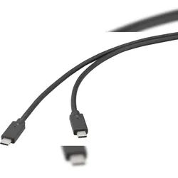 Renkforce USB-Kabel USB 3.2 Gen2x2 20 GBit/s USB-C® Stecker, USB-C® Stecker 0.50 m Schwarz 4K UHD RF