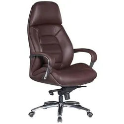 Mid.you Chefsessel , Dunkelbraun , Leder , Echtleder, Kombination Echtleder/Lederlook , Rindleder , Sternfuß , 67x140x67 cm , Wippfunktion, Wippmechanik mit Härtegradeinstellung, Rückenlehne in S-Form, Sitzfläche 360° drehbar, abwischbar , Büromöbel, Bürostühle, Chefsessel