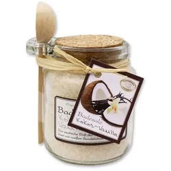 Florex - Badesalz im Glas mit Holzlöffel, Kokos-Vanille 300 g