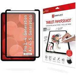 DISPLEX TABLET PAPERSENSE für iPad Pro 11'' 1./2./3./4. Gen. und Air 4./5. Gen., wiederablösbare Schreibfolie und Zeichenfolie mit Paper Feeling f