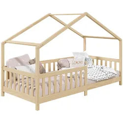Idimex Hausbett Lisan 90X200 Cm , Naturfarben , Holz , Kiefer , Mode , 96x138x206 cm , FSC Mix , Babymöbel & Kindermöbel, Kinderzimmer & Jugendzimmer, Kinderbetten, Spielbetten