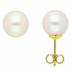 Adelia ́s Paar Ohrhänger Damen 585 Gold Ohrringe Ohrstecker mit Süßwasser Zuchtperle, mit Süßwasser Zuchtperle Goldschmuck für Damen goldfarben
