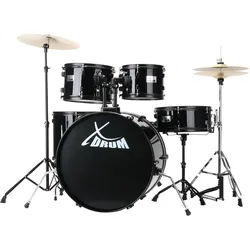XDrum Rookie 22" Fusion Schlagzeug Komplettset Black inkl. Schule