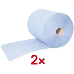 Meditrade 2er-Pack Papier-Putztuchrolle »Multicel« blau 2-lagig 37 x 34 cm (2x 1000 Blatt) blau, 37 cm