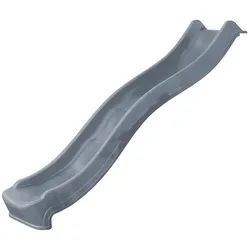 Wickey Rutsche Flow – 220 cm Rutsche mit Wasseranschluss für abenteuerlustige Kinder, (Kompakte Kinderrutsche mit viel Spaß - Maximales Benutzergewicht 50 kg, Ergonomische Wellenform - Kindgerecht geformt – ideal für Kleinkinder), Wetterfest & farbstabil – ideal für Garten & Terrasse grau