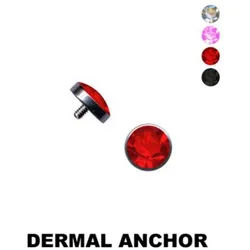 Order & Smile Schmuck Piercing-Implantat Dermal Anchor: Halbkugel Aufsatz für Hautanker Piercing rot